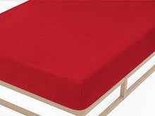 Biberna 0012344 Lenzuolo Frottee-Stretch (Altezza Materasso max. 22 cm) 1X 90X190 cm > 100X200 cm, Rosso