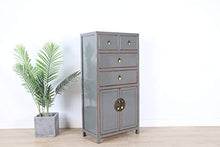 Yajutang - Cassettiera cinese con 4 cassetti, 2 ante, colore: grigio