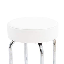 Italian Concept 162 Sgabello Fisso Benson, Metallo Cromato, Finta Pelle, Bianco, 34 X 34 X 77 Cm