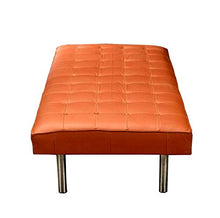 Upholstery Leather Daybed with Wooden legs Tan color By Second May