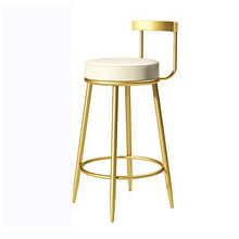 LIZCG Sgabello da Bar in Pelle PU con Base in Metallo in Acciaio Inossidabile Dorato, Altezza: 65 cm, 75 cm