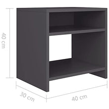 vidaXL Comodino con Ripiano e Vano a Giorno Classico Elegante Versatile Armadietto Notte Tavolino Salotto Grigio in Truciolato