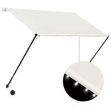 UnfadeMemory Tenda da Sole Retrattile con LED Resistente all'Acqua e ai Raggi UV 200x150 cm Crema