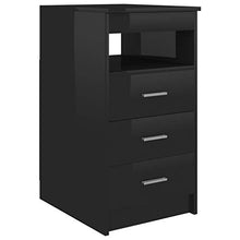 FAMIROSA Cassettiera Nero Lucido 40x50x76 cm in Truciolato