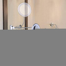 L&B-MR - Specchio da trucco illuminato a LED, 10 pezzi, con forte ventosa
