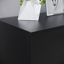 Vida Designs Nero cassettiera, 4 cassetti con Maniglie in Metallo e corridori, Sistema Unico con Guide, Camera da Letto Riano Storage Furniture