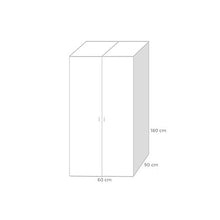 Armadio componibile camera da letto 2 ante bianco frassinato Cm 90x60xH 180