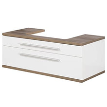 FACKELMANN Set di mobili da bagno Stanford 4 pezzi, con mobiletto sospeso e vasca in ceramica da 110 cm e armadietto a specchio a LED
