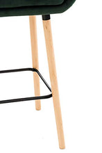 CLP Sgabello Bar Grant In Velluto Sfoderabile I Sedia Alta Cucina In Legno Di Faggio Con Cuscino Removibile, Colore:verde