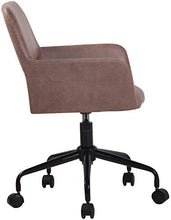 CLP Sgabello Da Lavoro Con Ruote Lagos In Stoffa E Metallo I Sedia Studio Scrivania Con Braccioli Girevole 360° E Regolabile, Colore:marrone