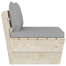 vidaXL Divano Centrale da Giardino su Pallet e Cuscini Legno di Abete