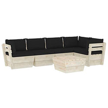 FAMIROSA Set Divani da Giardino su Pallet 6 pz con Cuscini Legno Abete-3571