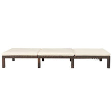 Tidyard Lettini da Giardino, Lettino Prendisole Regolabile con Cuscino in Polirattan Marrone