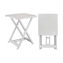 Tomaino Tavolo Quadrato d'appoggio in plastica Uso Interno Esterno 50x47x65h cm (Bianco)