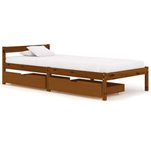 SKM Giroletto con 2 Cassetti Marrone Miele Legno di Pino 90x200 cm (22.77kg)