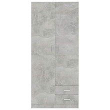 Montloxs Armadio a 2 Ante, ripiano, Appendiabiti e cassetto, mobili per Camera da Letto, 80x52x180 cm, Grigio Cemento