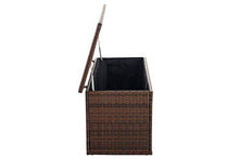 CLP Cassapanca in polyrattan Comfy I per imbottitura da giardino, impermeabile, colore: marrone mélange, dimensioni: 150 litri