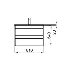 Attila - Lavabo con mobiletto, 80 x 54 x 45 cm, colore: Bianco lucido