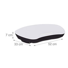 Relaxdays, Bianco Cuscino per PC, Base in Legno, Soffice Imbottitura, con Manico, Supporto da Divano, 52x33 cm, Poliestere, 1 Pz