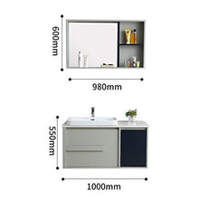 Set di Mobili da Bagno Mobile da Bagno Bagno Combinato lavabo in Ceramica Bagno Bagno Bagno Mobile da Bagno Cabinet Set con Specchio (Color : Gray, Size : 52x100x55cm)