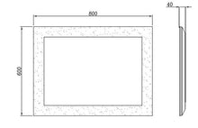 Talos - Specchio da bagno con illuminazione, 80 x 60 cm, colore: Bianco