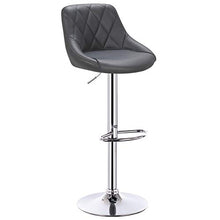 WOLTU 4X Sgabelli da Bar Alta Sedia Girevole Cucina con Schienale Poggiapiedi in Ecopelle Grigio, Regolabile in Altezza 9184-4