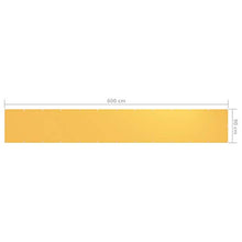 vidaXL Paravento Balcone Giallo 90x600 cm Tessuto Oxford