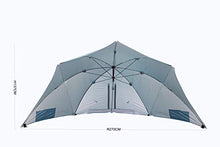 HOMECALL Ombrellone da spiaggia con finestre, design paravento, poliestere resistente ai raggi UV, blu