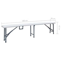 E E-NICES Panchine da Giardino Pieghevoli 2 pz 180 cm in HDPE Bianche