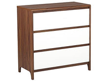 Beliani Cassettiera Bianca e Legno Scuro 81 x 80 cm 3 Cassetti Stile Retro Maiden