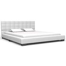 SKM Letto con Materasso Bianco in Similpelle 140x200 cm (52.3kg)