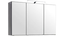 Held Möbel - Set di mobili da bagno Florida, larghezza 100 cm, 2 pezzi, colore: grafite, argento fumo