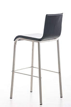 Sgabello Bar Impilabile Avola In Acciaio E Similpelle I Sedia Alta Da Cucina Con Schienale Altezza Seduta 78 CM, Colore:nero