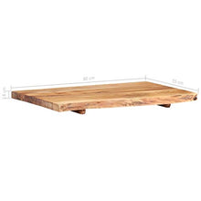 FAMIROSA Piano per Lavabo Bagno in Massello di Acacia 80x55x3,8 cm