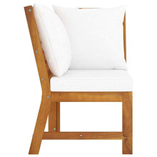 vidaXL Set Divani da Giardino 3 pz con Cuscini Crema in Legno Acacia
