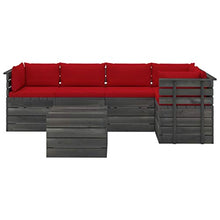 vidaXL Set Divani da Giardino su Pallet 6 pz con Cuscini Massello Pino