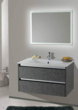 Set Mobile Lavabo Specchio LED Arredo Bagno Moderno Oregon90 CERAMICHEMIRANDA-Olmo Grigio