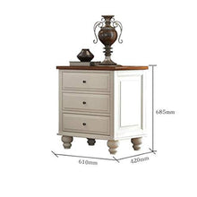 Comodino Camera da Letto mobili in Legno Bianco 3 cassetti Comodino Comodino Cabinet per Divano Letto Camera da Letto (Color : White, Size : 61x42x68.5CM)