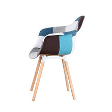 Uderkiny Set di 2 sedie Sedia Patchwork con braccioli, Applica alla Cucina Soggiorno alla Sala da Pranzo, ECC (Blu)