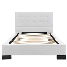SKM Letto con Materasso Bianco in Similpelle 90x200 cm (29.94kg)
