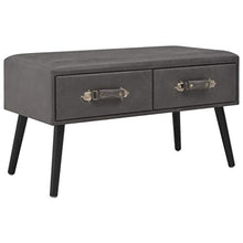 Festnight Comodino Camera da Letto, Comodino in Similpelle Grigio 80x40x46 cm