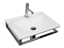 BATHROOMITALSTYLE Lavabo in Resina con Supporto in Acciaio Inox 51x38cm