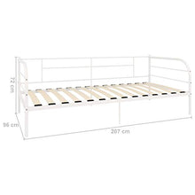 vidaXL Telaio Divano Letto Bianco in Metallo 90x200 cm