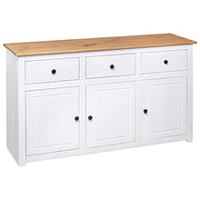 vidaXL Credenza Panama Range Mobiletto con Cassetti e Ante Rustica Robusta Classica Armadietto Madia 135x40x80 cm Naturale Legno Massello di Pino