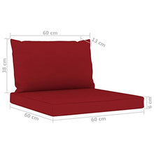 vidaXL Cuscini per Divano Pallet 2 pz Rosso Vino in Tessuto