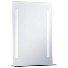 Festnight Specchio da Parete a LED per Bagno con Ripiano 50x70 cm/60x100 cm Rettangolare Classico Semplice Argento Specchio da Bagno Specchio da Toeletta