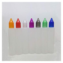 Trasparente 5pcs 30ml Bottiglia di plastica della bottiglia del contagocce di stile della penna vuota da 30 ml con il cappuccio variopinto e la punta lunga della bottiglia di liquido e della punta lun