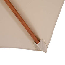 Outsunny Ombrellone da Giardino e Terrazza 3 x 3m, 8 Stecche in Bamboo Copertura Parasole a 2 Livelli, Beige