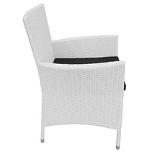 FAMIROSA Sedie da Giardino 4 pz con Cuscini in Polyrattan Bianco Crema