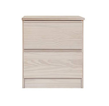 Venprodin Comodino con due cassetti in legno massiccio, colore bianco, 44 x 52 x 32 cm